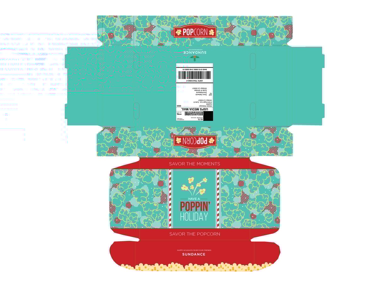 Concept of the Holiday Popcorn Shipper Box